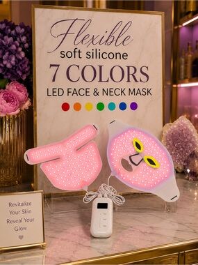 Flexible Soft Silicone 7 colors LED Face & Neck Mask – Sealed in box-